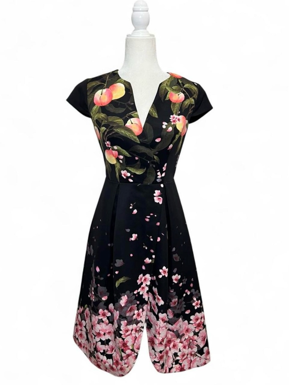 Ted Baker Fredica Peach Blossom faux-wrap midi dress